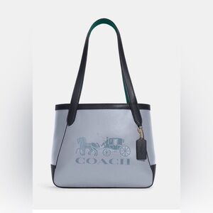 New with Tag COACH Tote 27 In Colorblock With Horse And Carriage Shoulder Bag